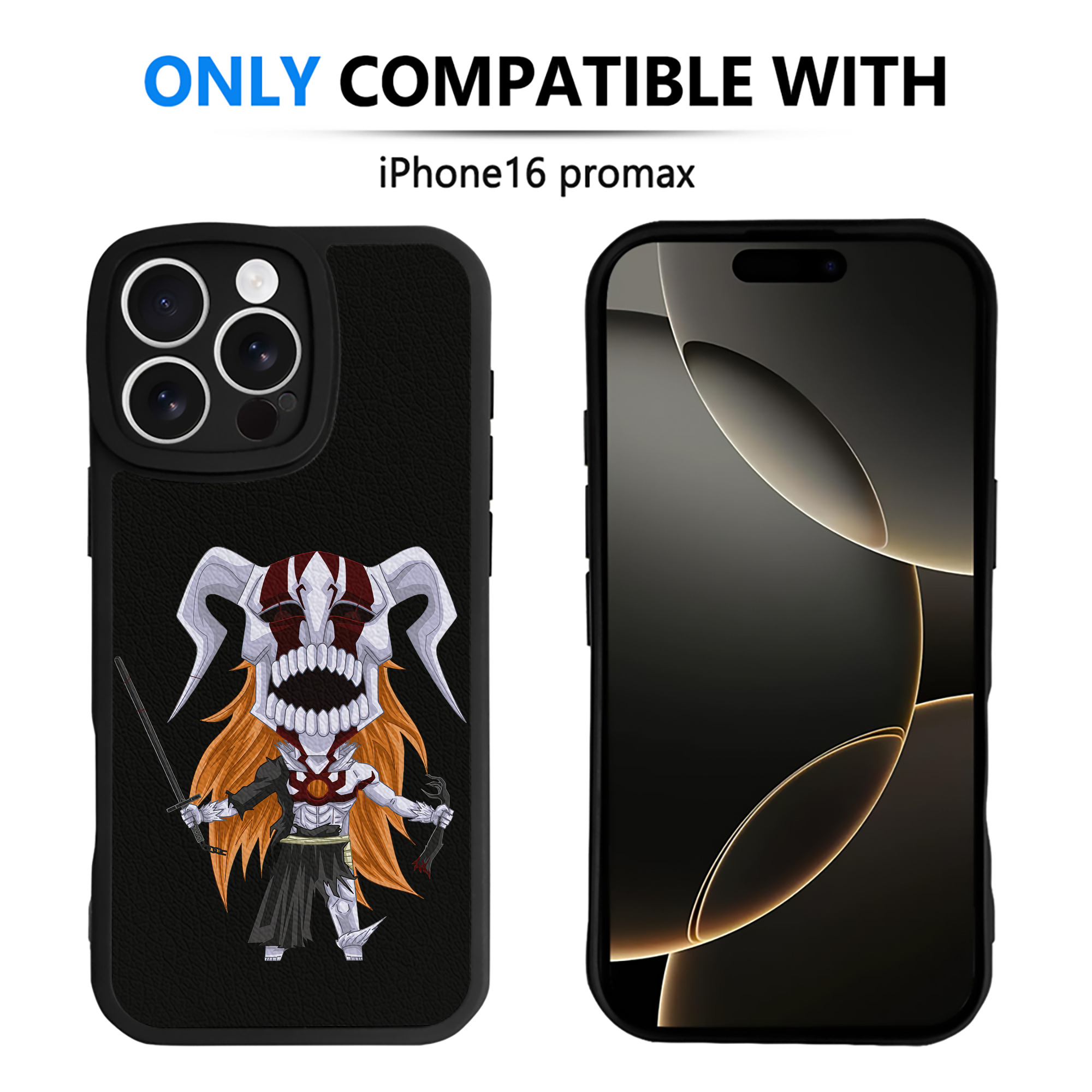 （画像用） ブリーチ 黒崎一護（くろさき いちご）BLEACH Kurosaki Ichigo 【iPhone 16シリーズ対応】シリコンスマホケース（レザー調） 材質：シリコン